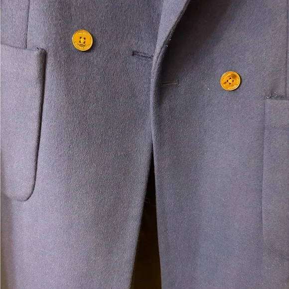 Michael Kors Royal Blue Pea Coat with Gold Buttons Size 2 / 4 - Picture 2 of 8